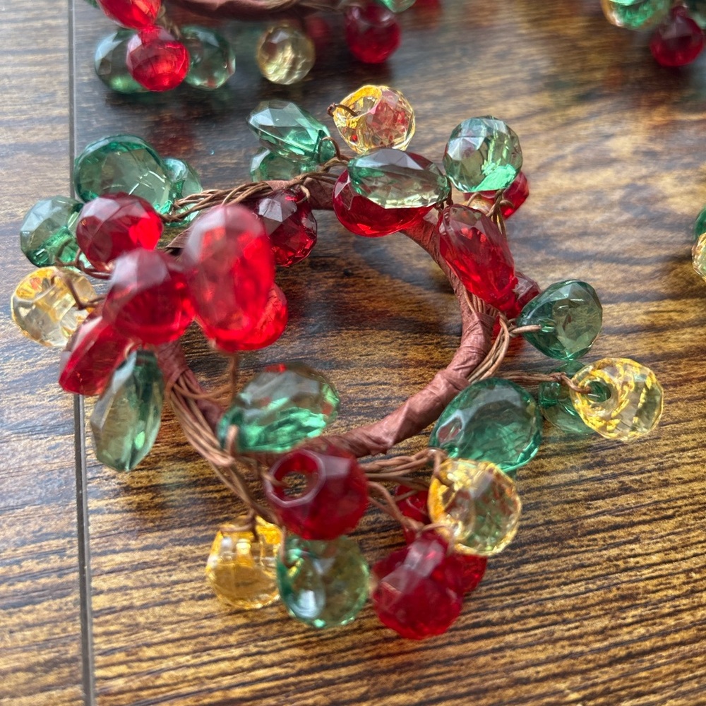 NAPKIN RINGS! Colorful Beaded Crystal Napkin Rings – Set of 8